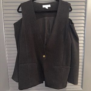 NWOT. Michael Kors cold shoulder blazer. Gold accents.
